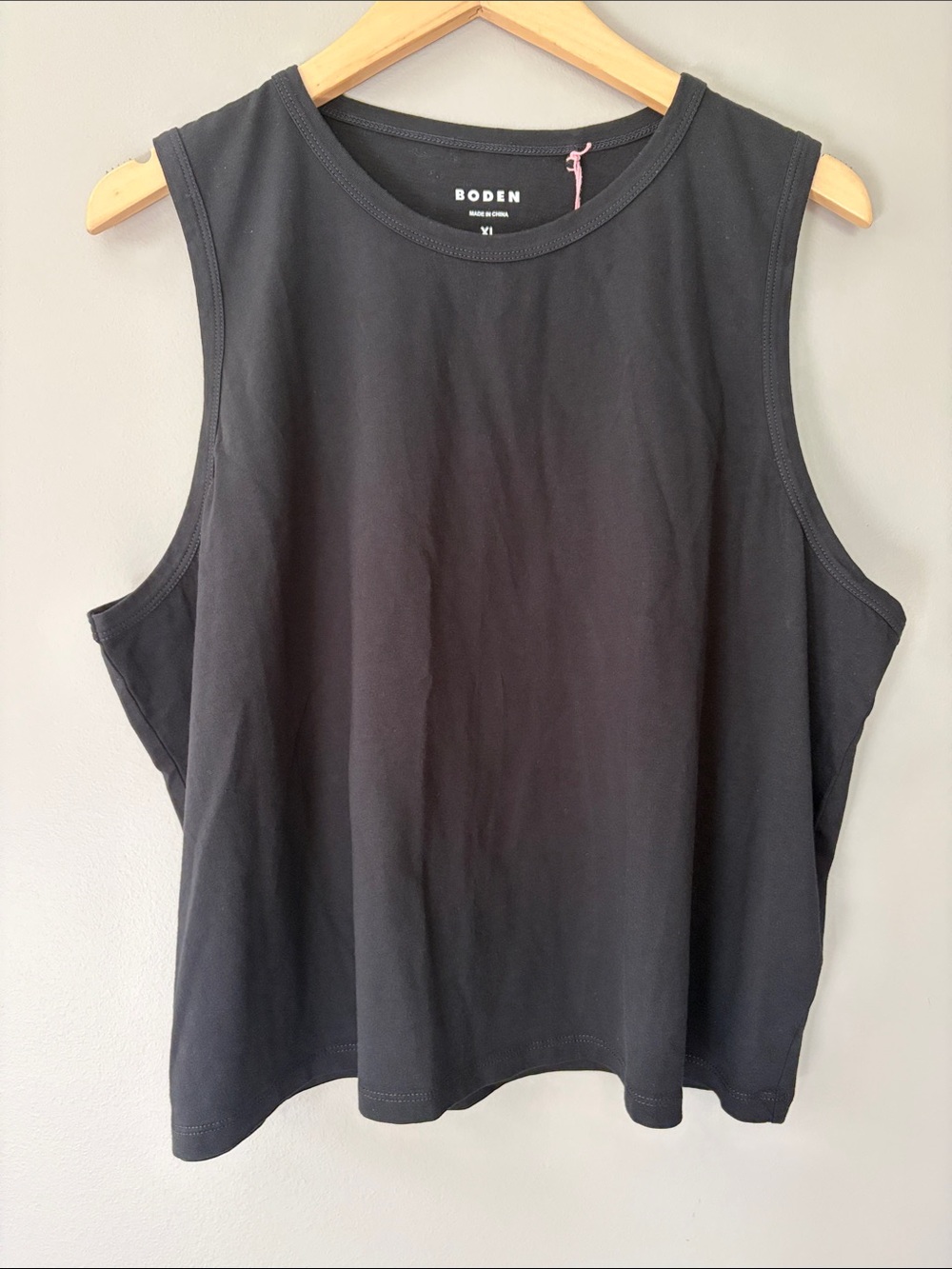 Boden Black Sleeveless Tank Top Cotton Size XL NWT
